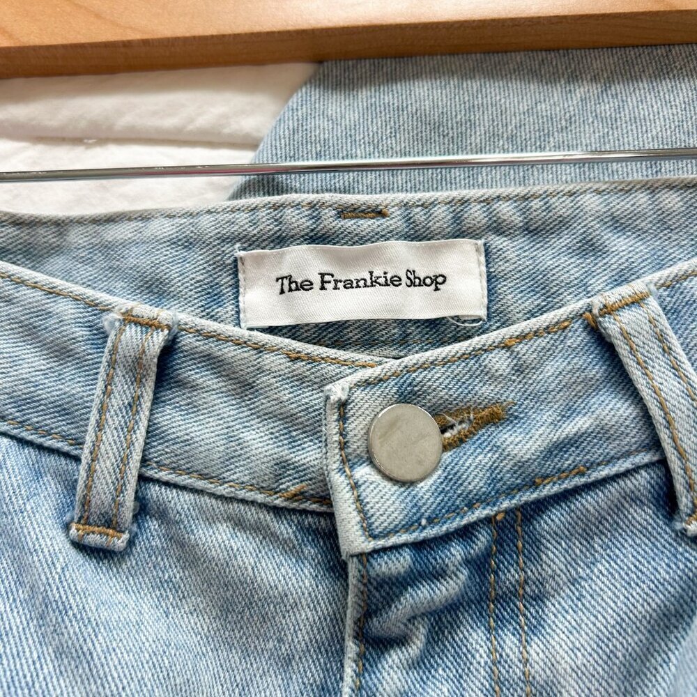 The Frankie Shop Kai High-Rise Wide-Leg Cargo Jeans Light Wash Size Small - Picture 6 of 8
